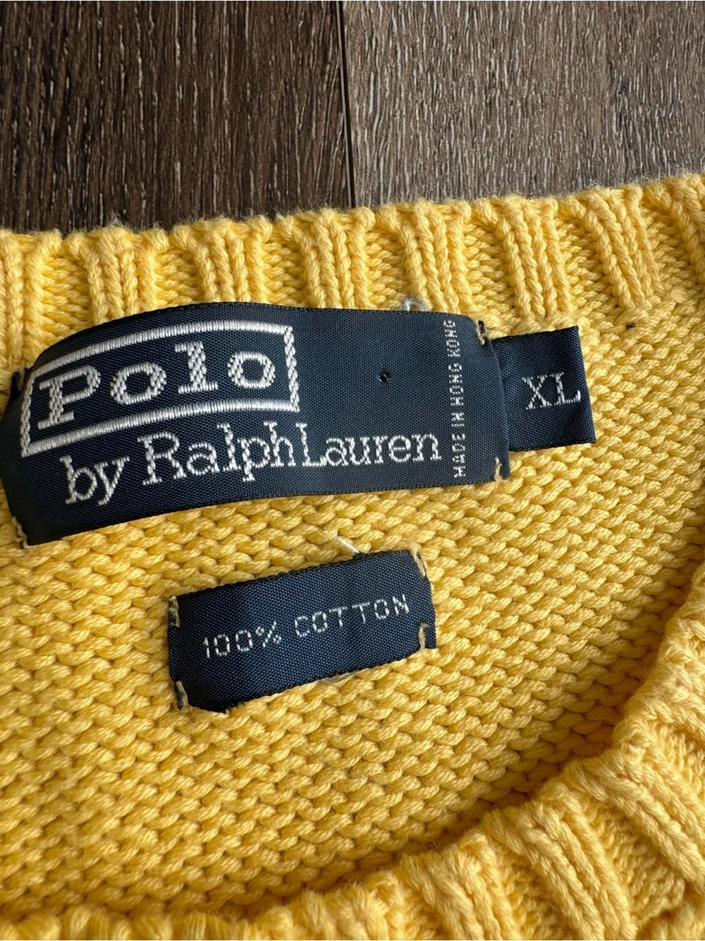 Polo by Ralph Lauren Men’s Yellow Crewneck Cotton Sweater Size XL